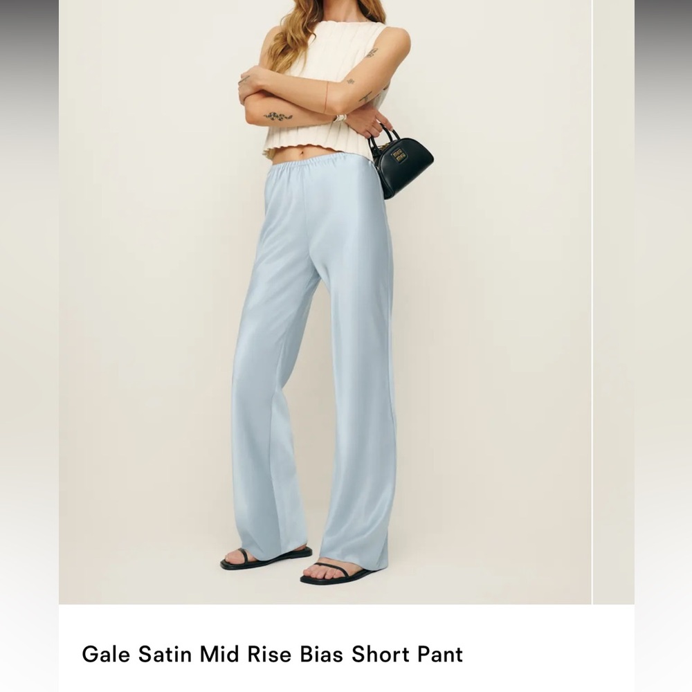 Reformation Gale Satin mid rise bias short pant